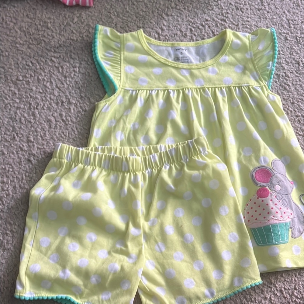 Carter's Yellow Polka Dot Mouse Outfit